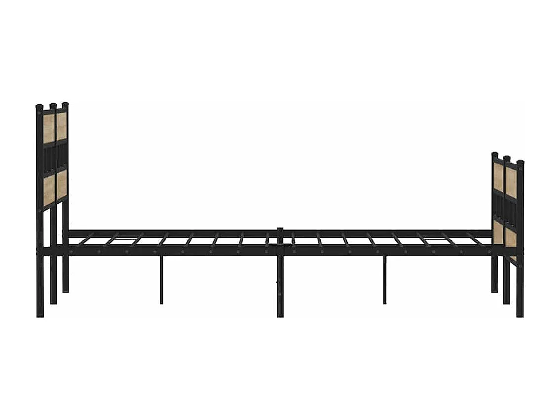 Cadre de lit en métal sans matelas chêne sonoma 150x200 cm