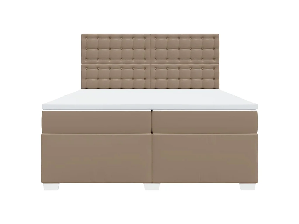 Giroletto a Molle con Materasso Cappuccino 200x200cm Similpelle