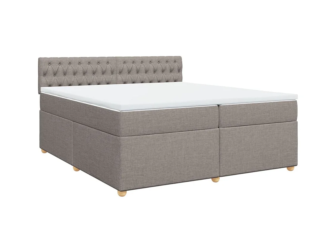 Sommier à lattes de lit avec matelas Taupe 200x200 cm Tissu