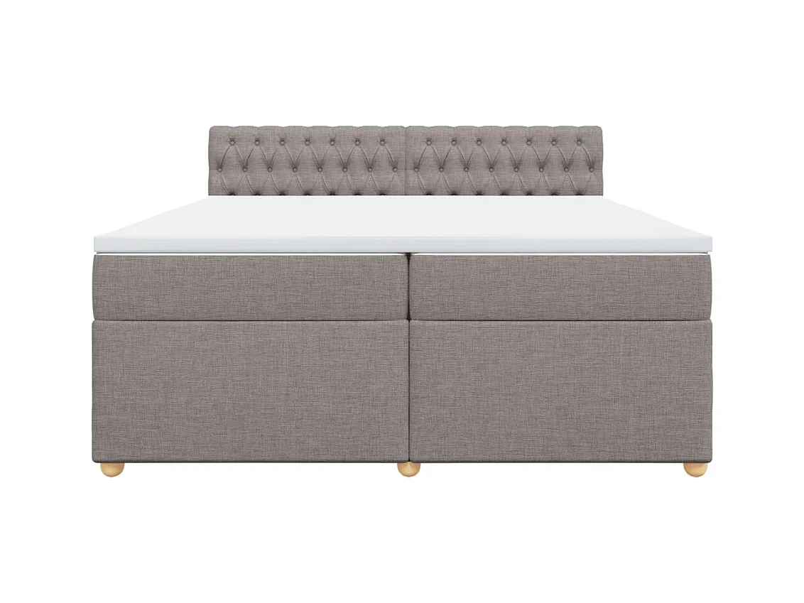 Sommier à lattes de lit avec matelas Taupe 200x200 cm Tissu