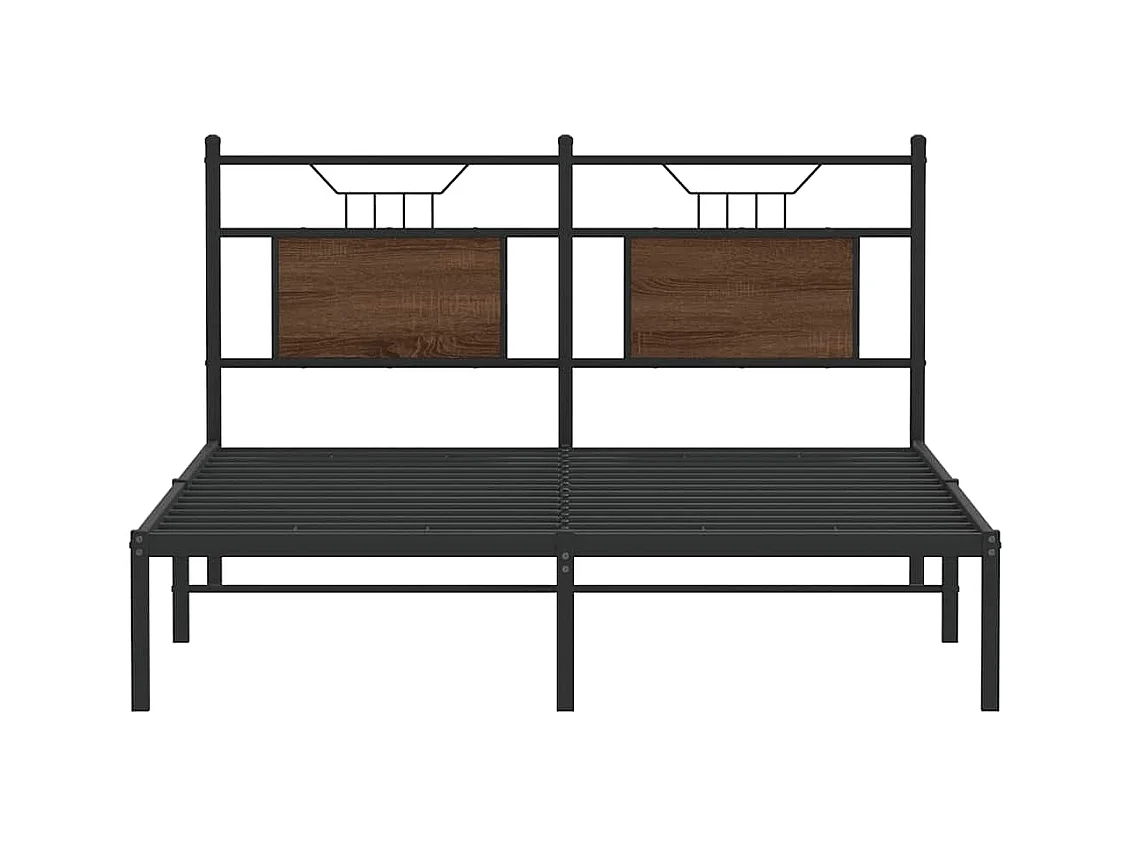 Cadre de lit sans matelas chêne marron 150x200 cm