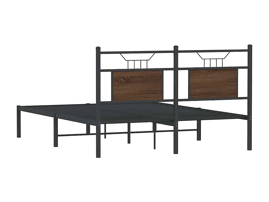 Bettgestell ohne Matratze Braun Eiche 150x200 cm Holzwerkstoff