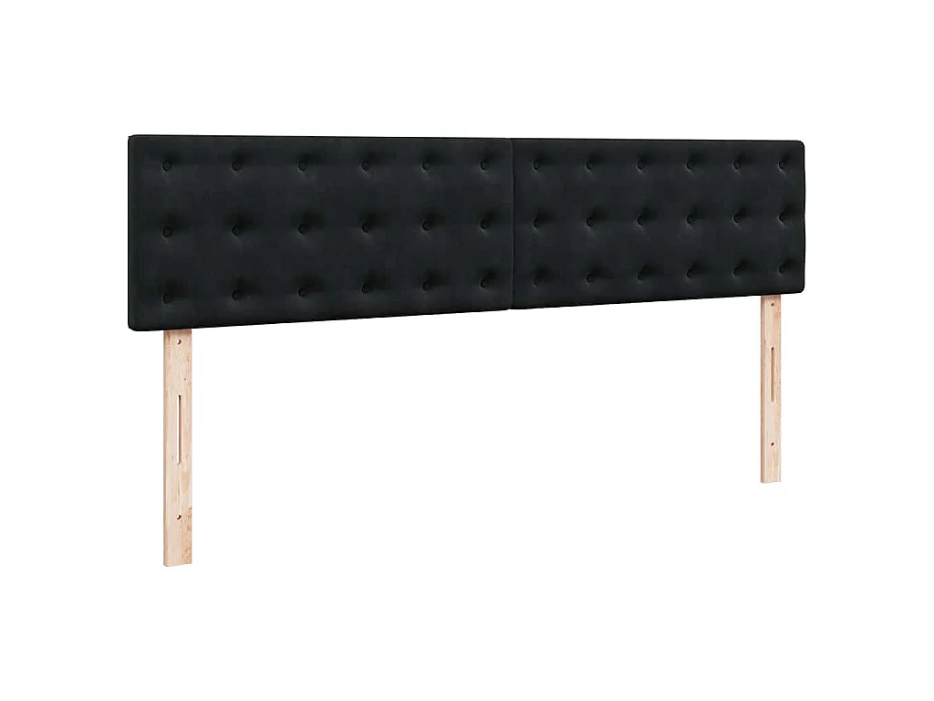 Struttura Letto Pouf con Materassi Nero 200x200 cm Velluto
