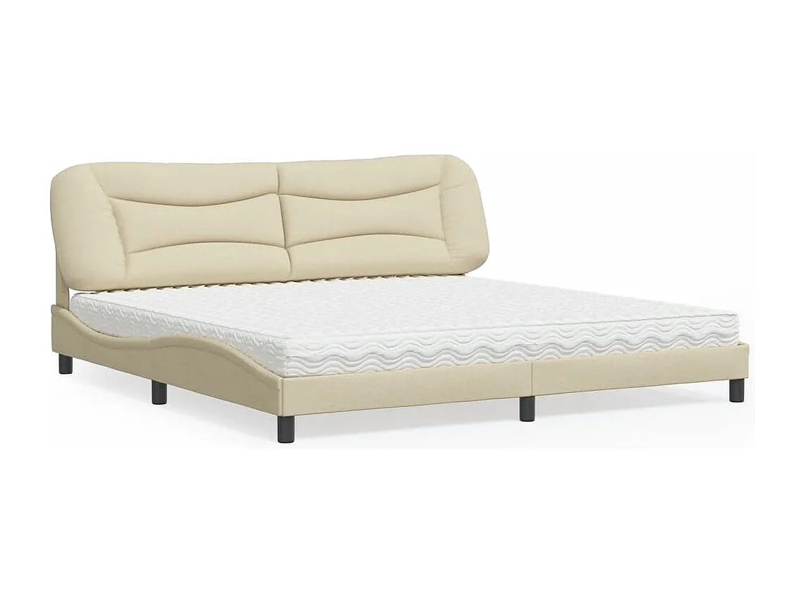 Bett mit Matratze "Hvar" Creme 200x200 cm Stoff