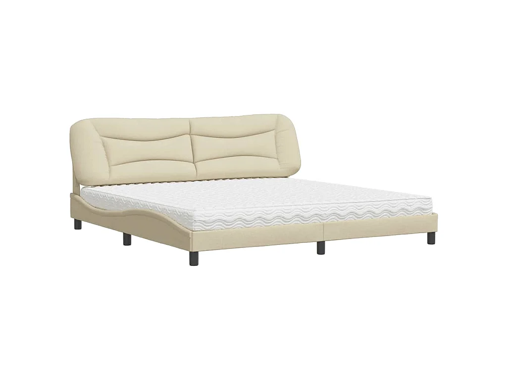 Bett mit Matratze "Hvar" Creme 200x200 cm Stoff