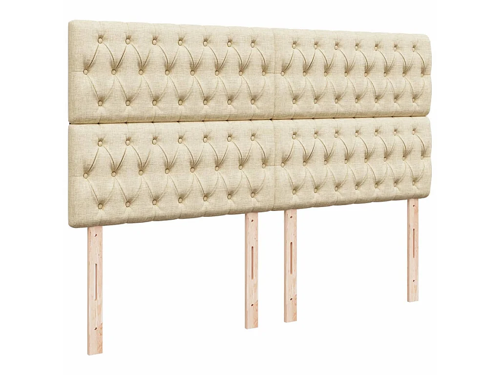 Sommier à lattes de lit avec matelas Crème 200x200 cm Tissu
