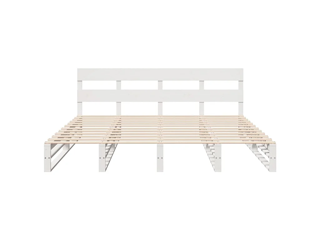 Giroletto senza Materasso Bianco 200x200 cm Legno Massello Pino