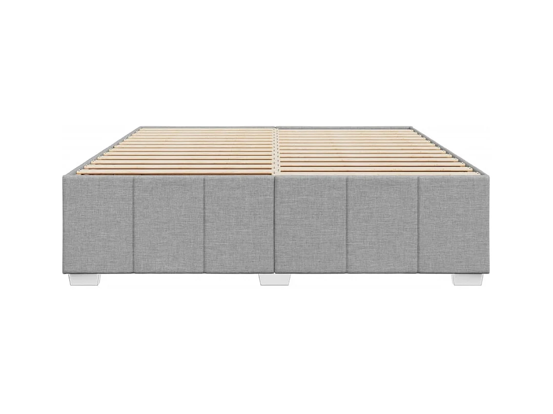 Cadre de lit sans matelas gris clair 200x200 cm tissu