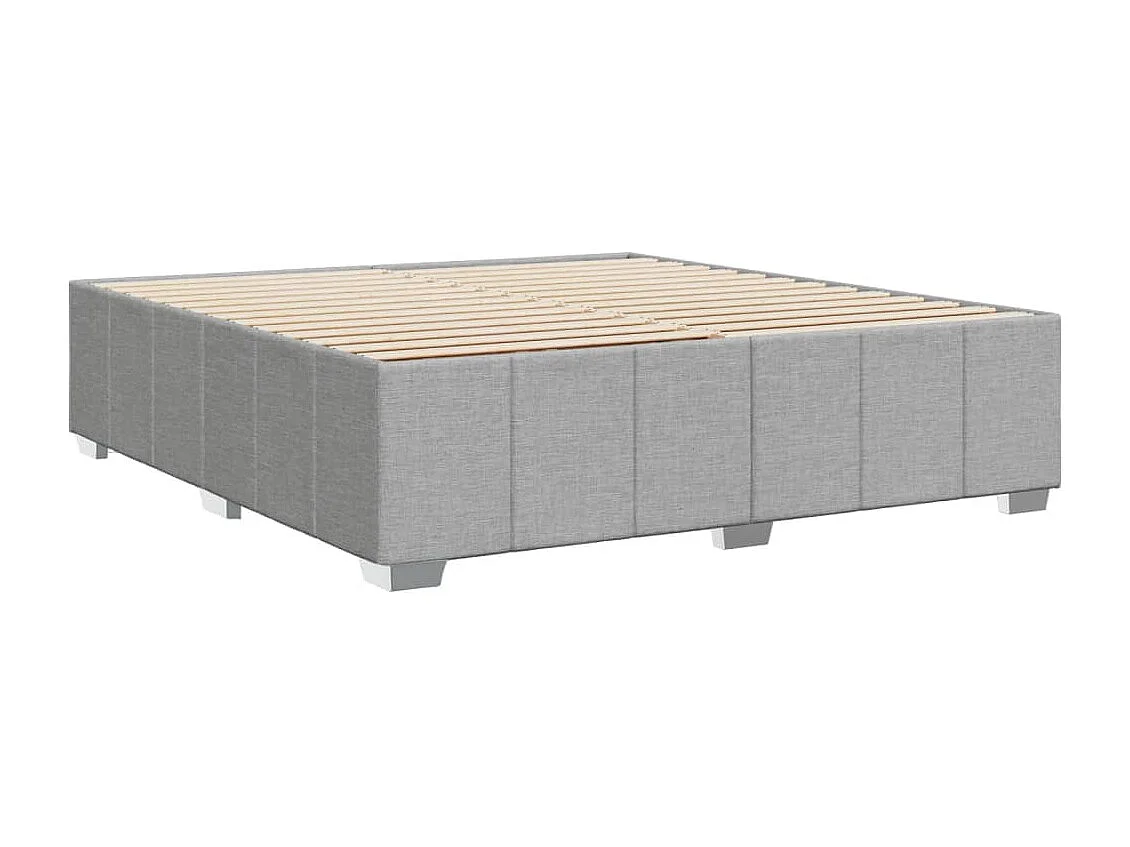 Cadre de lit sans matelas gris clair 200x200 cm tissu