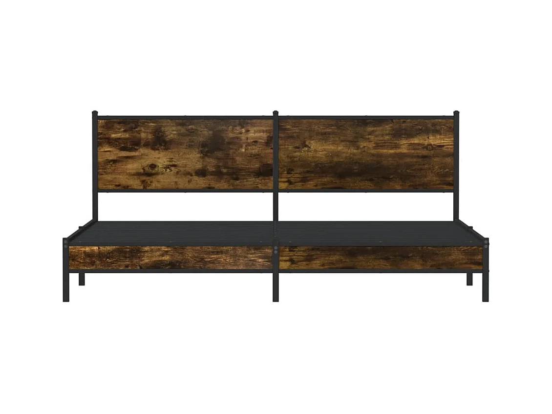 Cadre de lit en métal sans matelas chêne fumé 200x200 cm