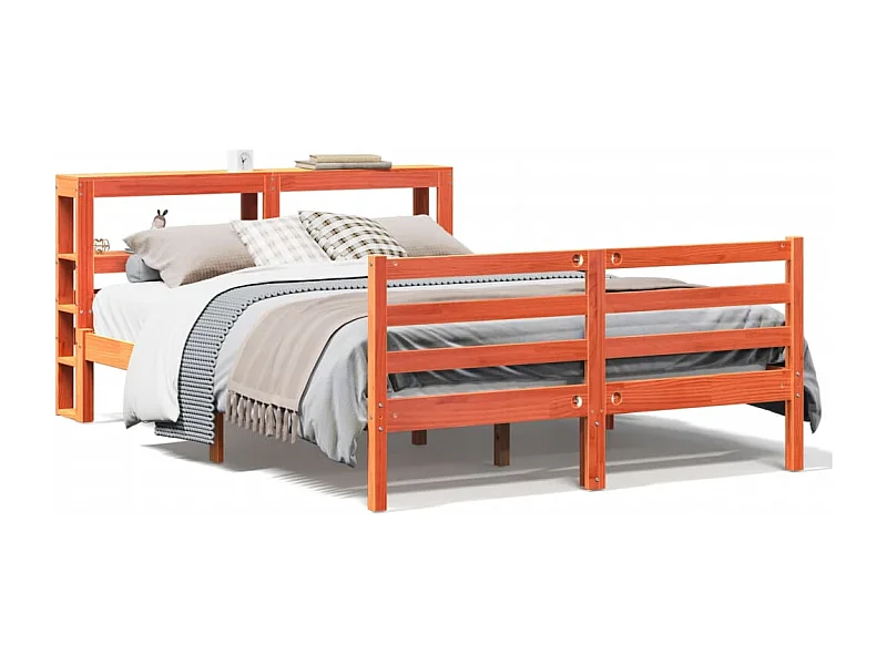 Bedframe zonder matras massief grenenhout wasbruin 150x200 cm