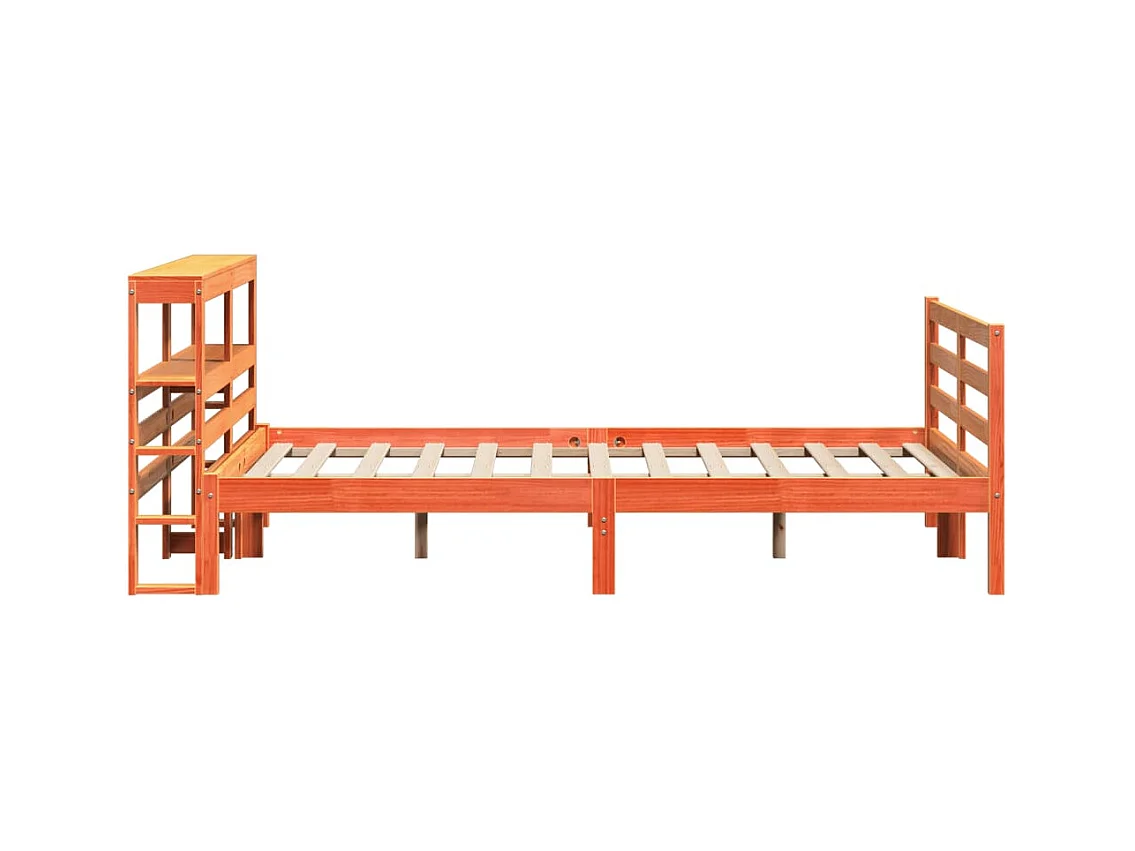 Bedframe zonder matras massief grenenhout wasbruin 150x200 cm