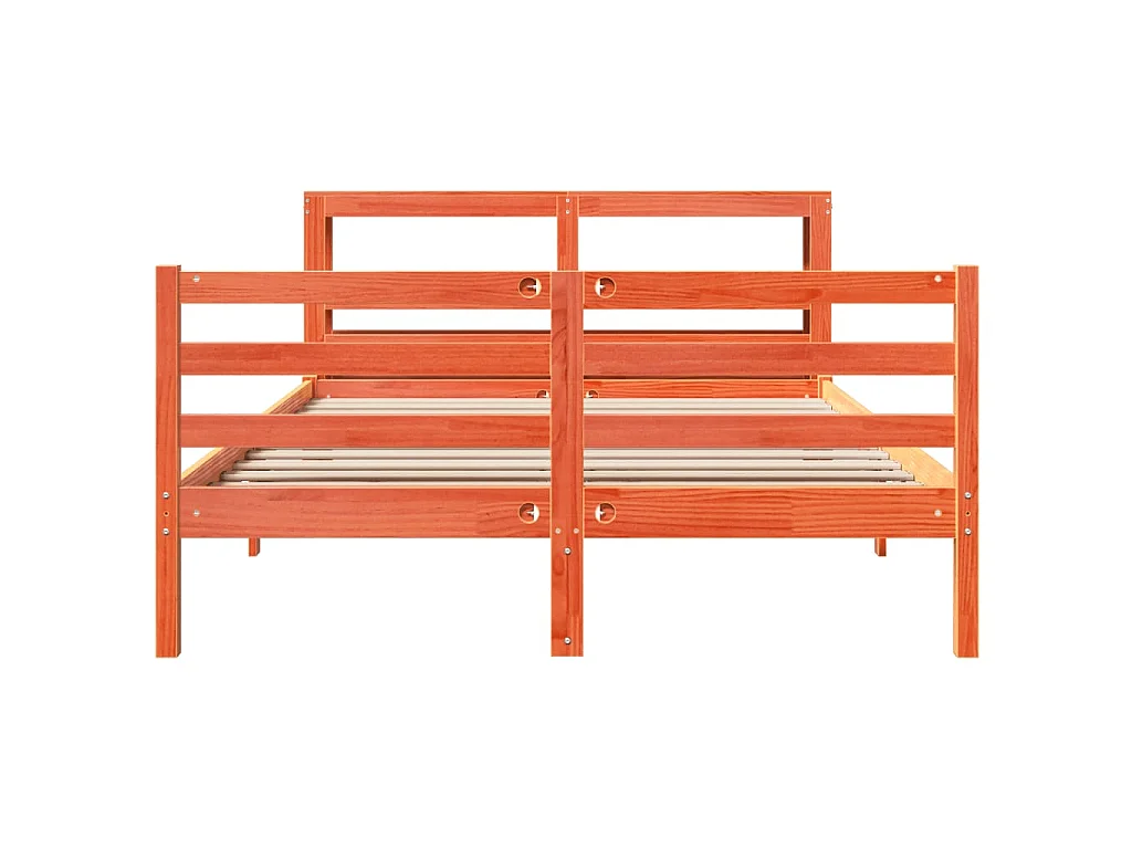 Bedframe zonder matras massief grenenhout wasbruin 150x200 cm
