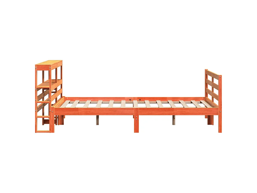 Bedframe zonder matras massief grenenhout wasbruin 150x200 cm