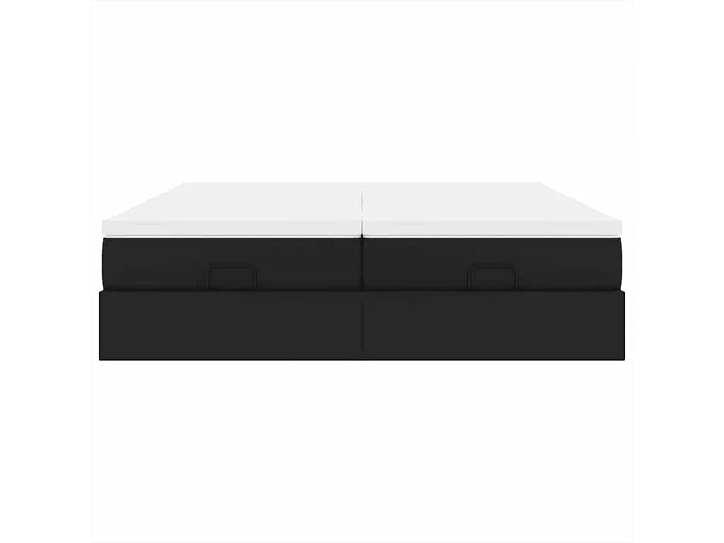 Cadre de lit ottoman avec matelas noir 200x200 cm similicuir