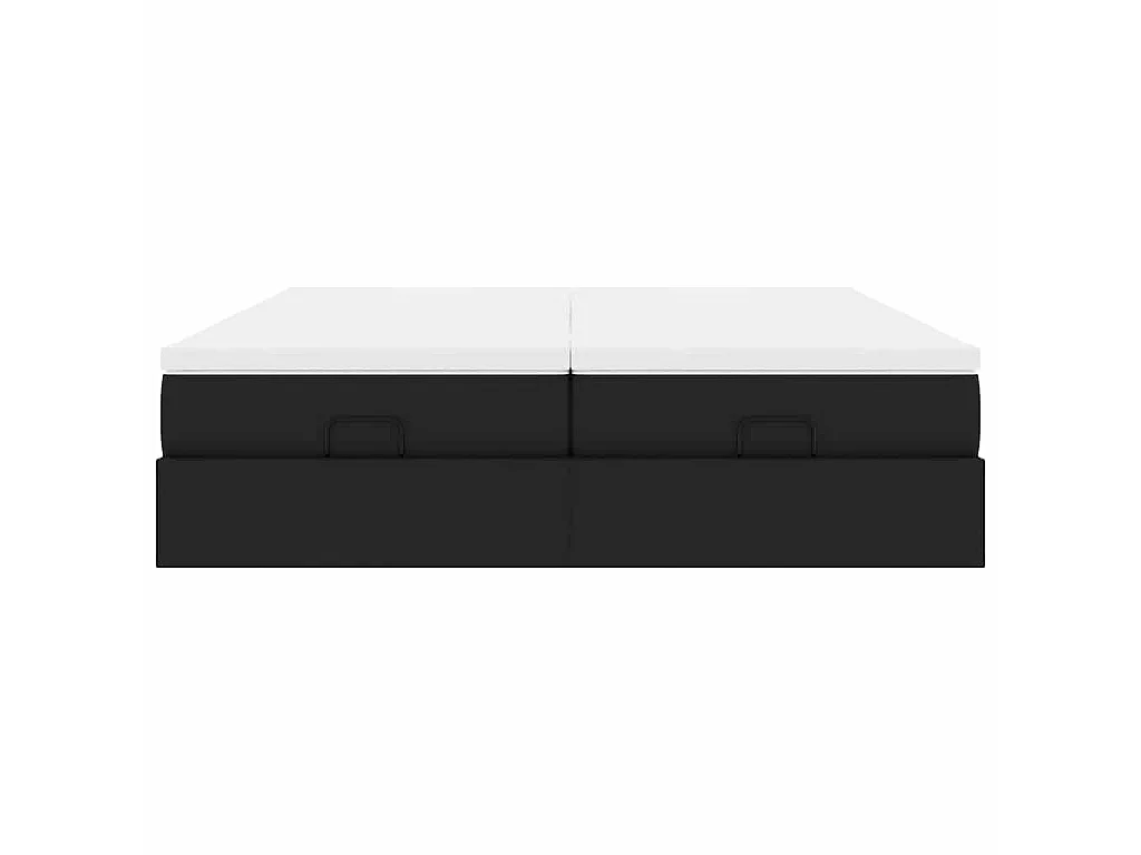 Ottoman-Bett mit Matratzen Schwarz 200x200 cm Kunstleder