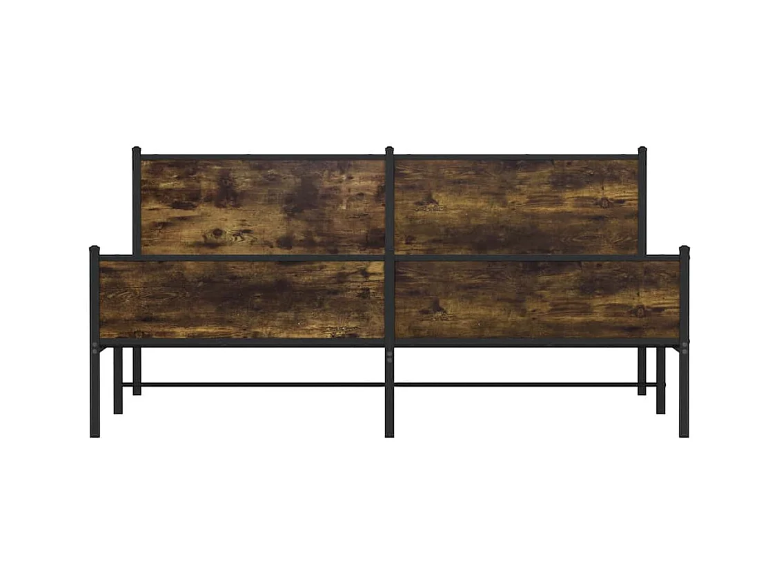 Metallbett ohne Matratze Räuchereiche 193x203 cm