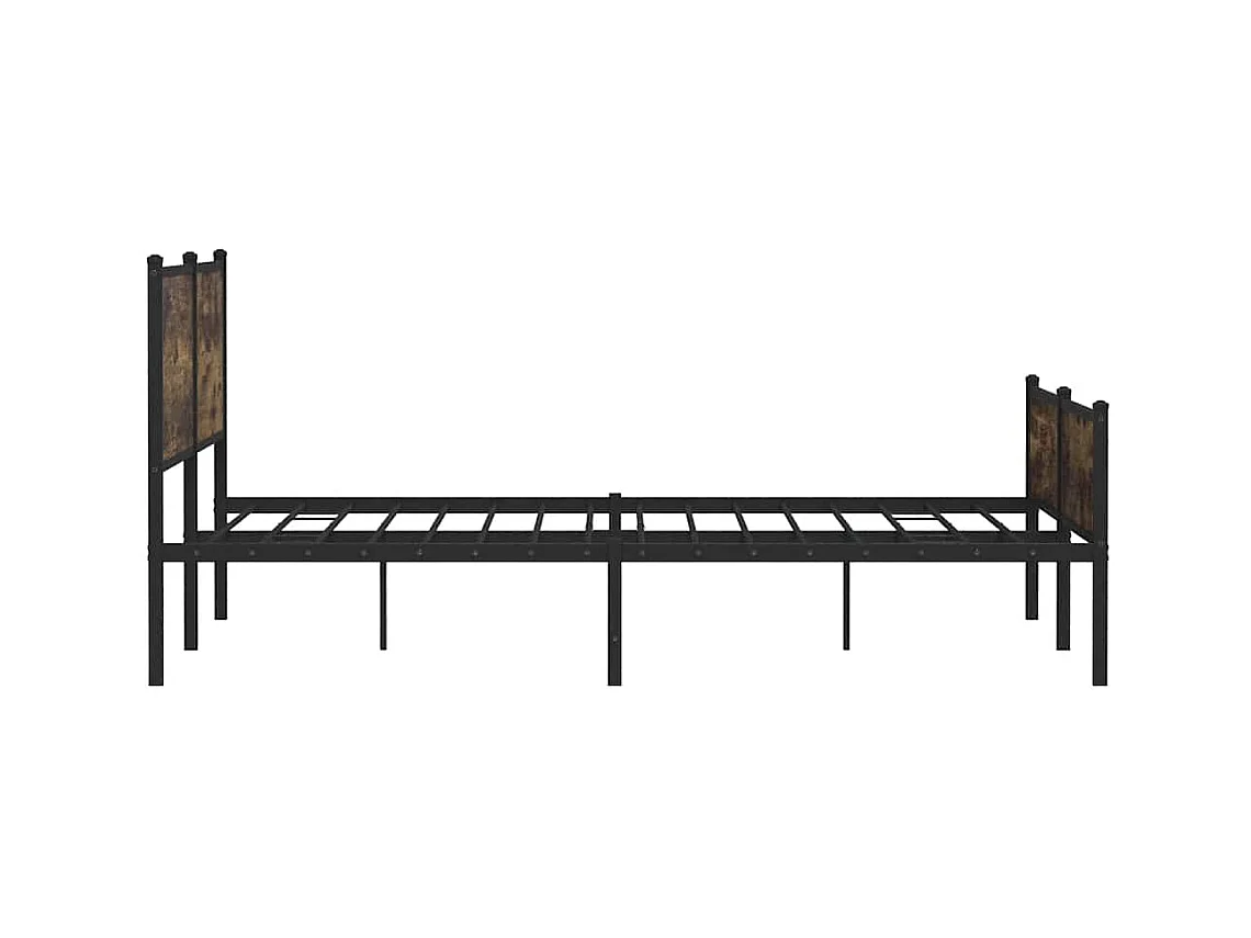 Metallbett ohne Matratze Räuchereiche 193x203 cm