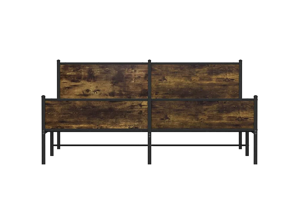 Estructura de cama sin colchón metal roble ahumado 193x203 cm