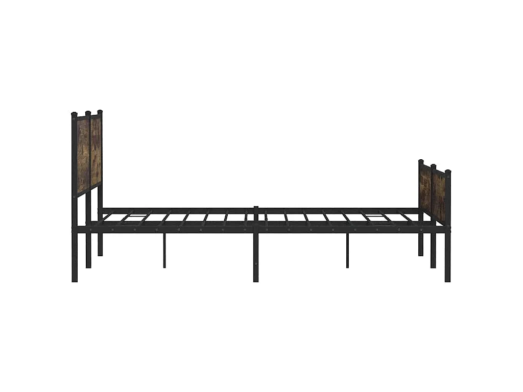 Estructura de cama sin colchón metal roble ahumado 193x203 cm
