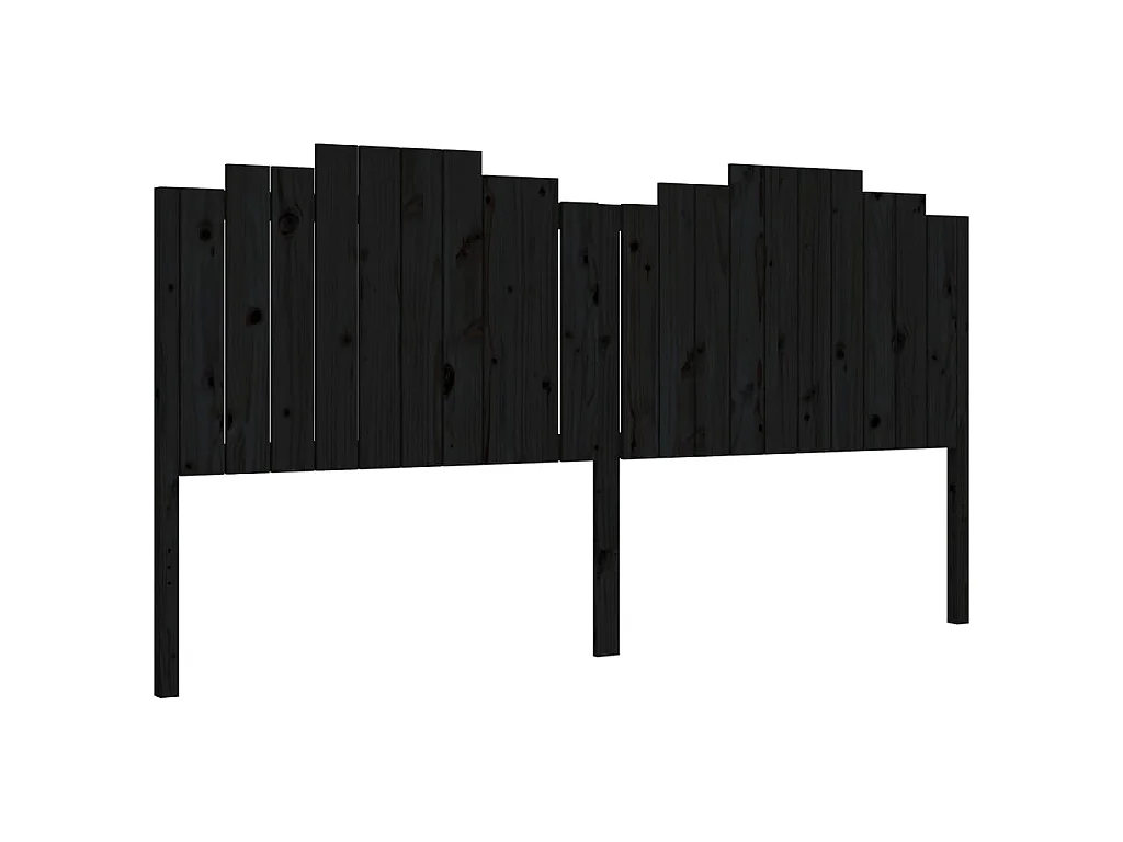 Cadre de lit sans matelas noir 200x200 cm bois massif de pin