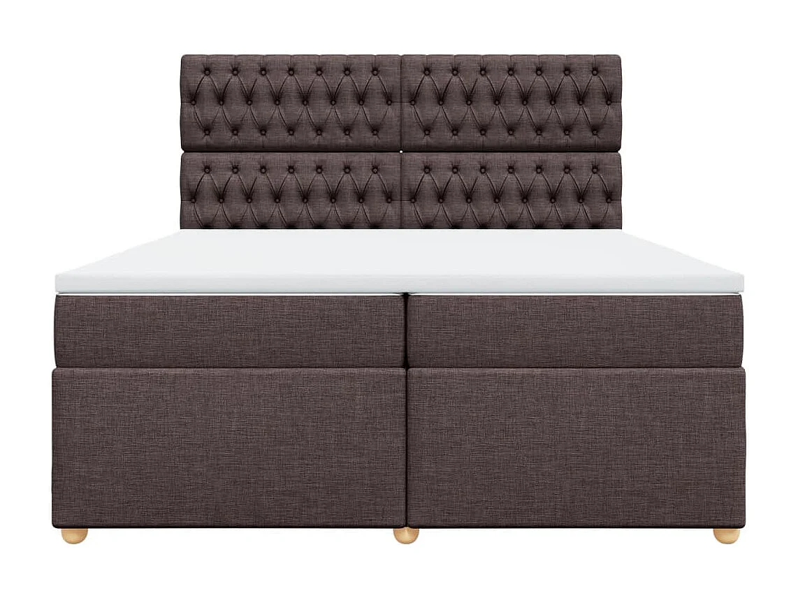 Giroletto a Molle con Materasso Marrone Scuro 200x200cm Tessuto