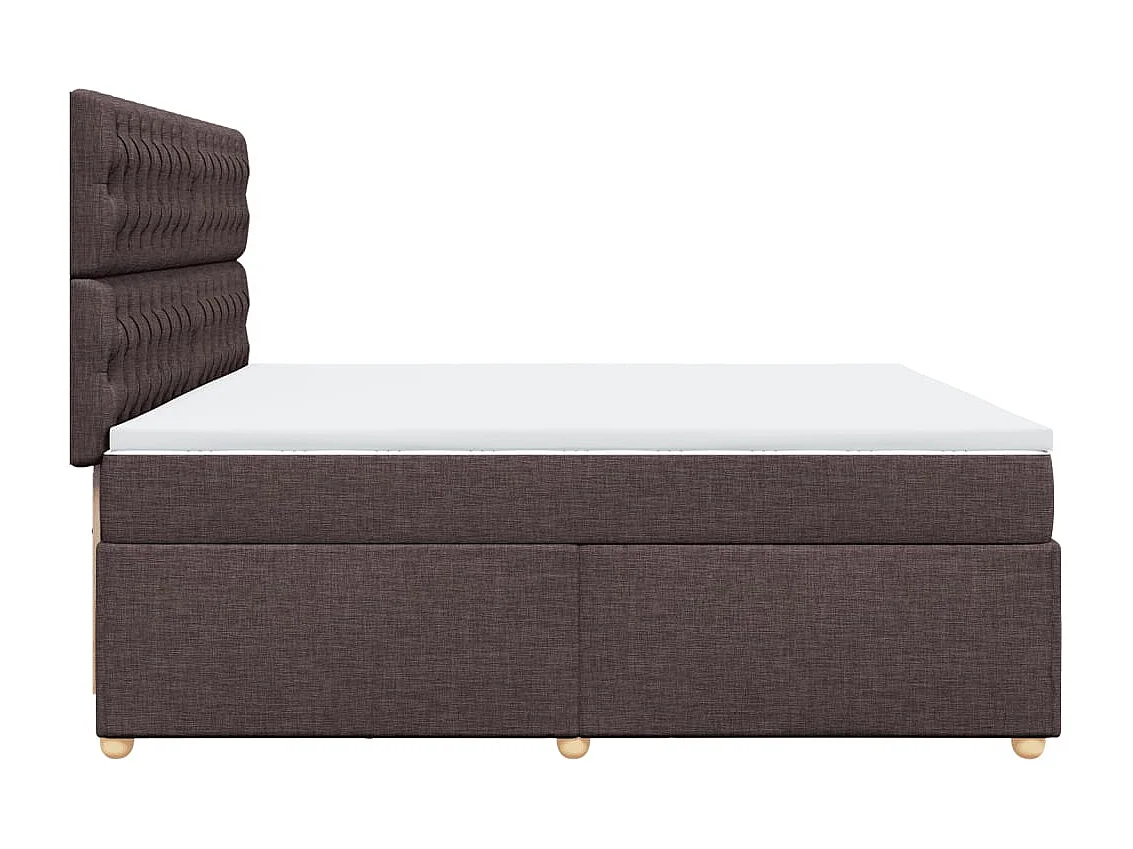 Giroletto a Molle con Materasso Marrone Scuro 200x200cm Tessuto