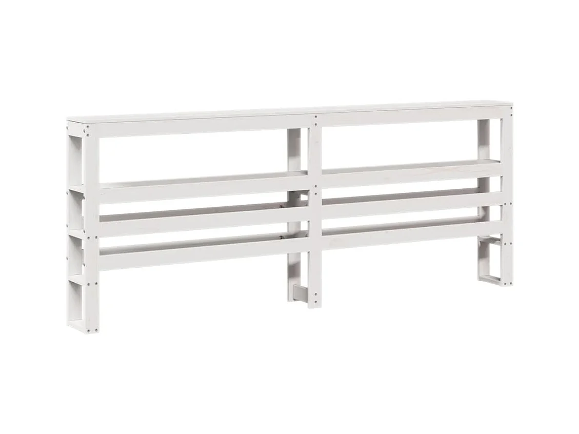 Estructura de cama con cabecero sin colchón blanco 200x200 cm