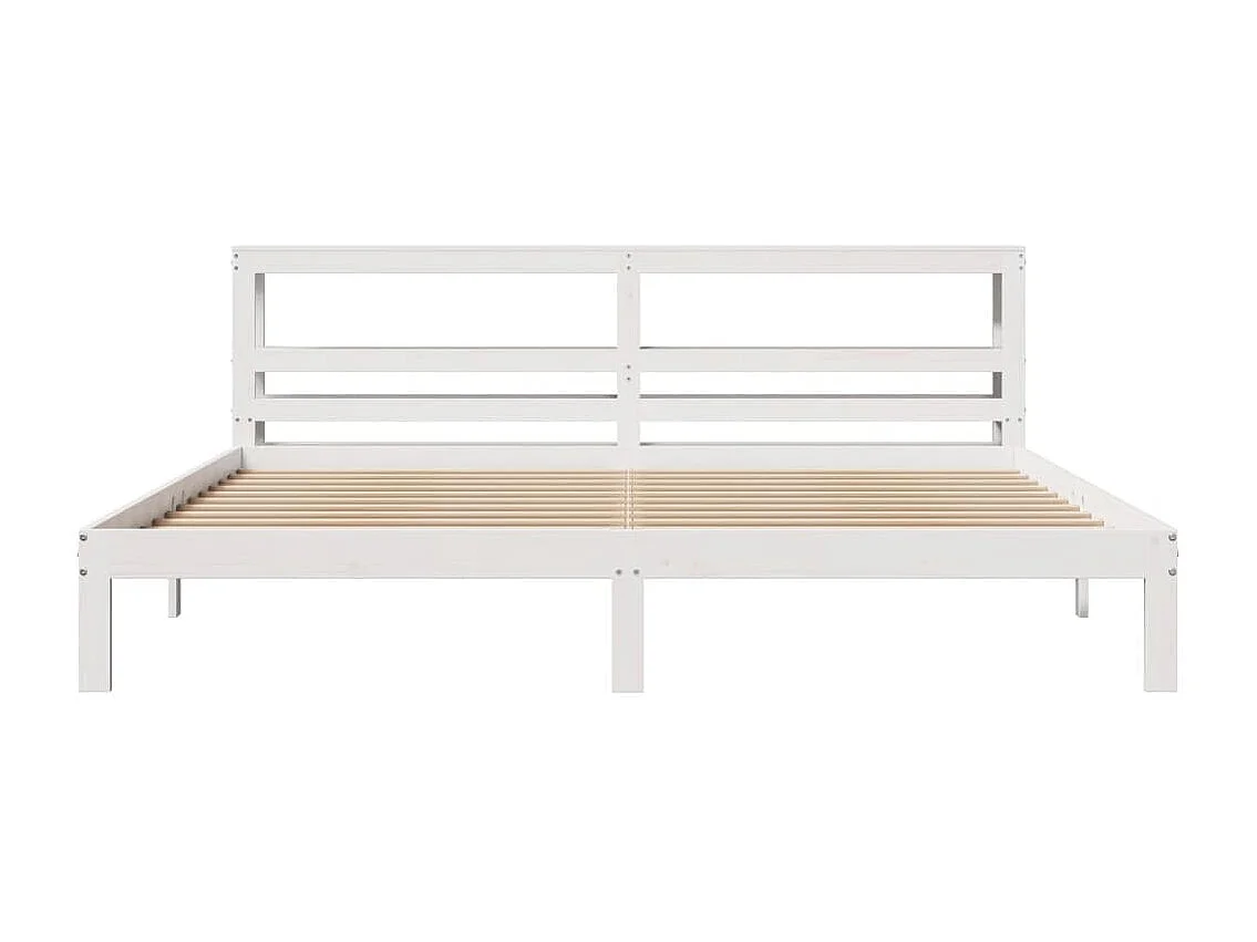 Bedframe met hoofdeinde zonder matras 200x200 cm wit