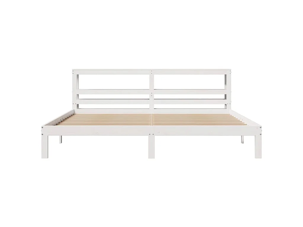 Bettgestell mit Kopfteil ohne Matratze Weiß 200x200 cm