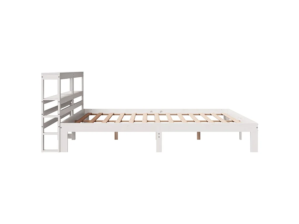 Bettgestell mit Kopfteil ohne Matratze Weiß 200x200 cm