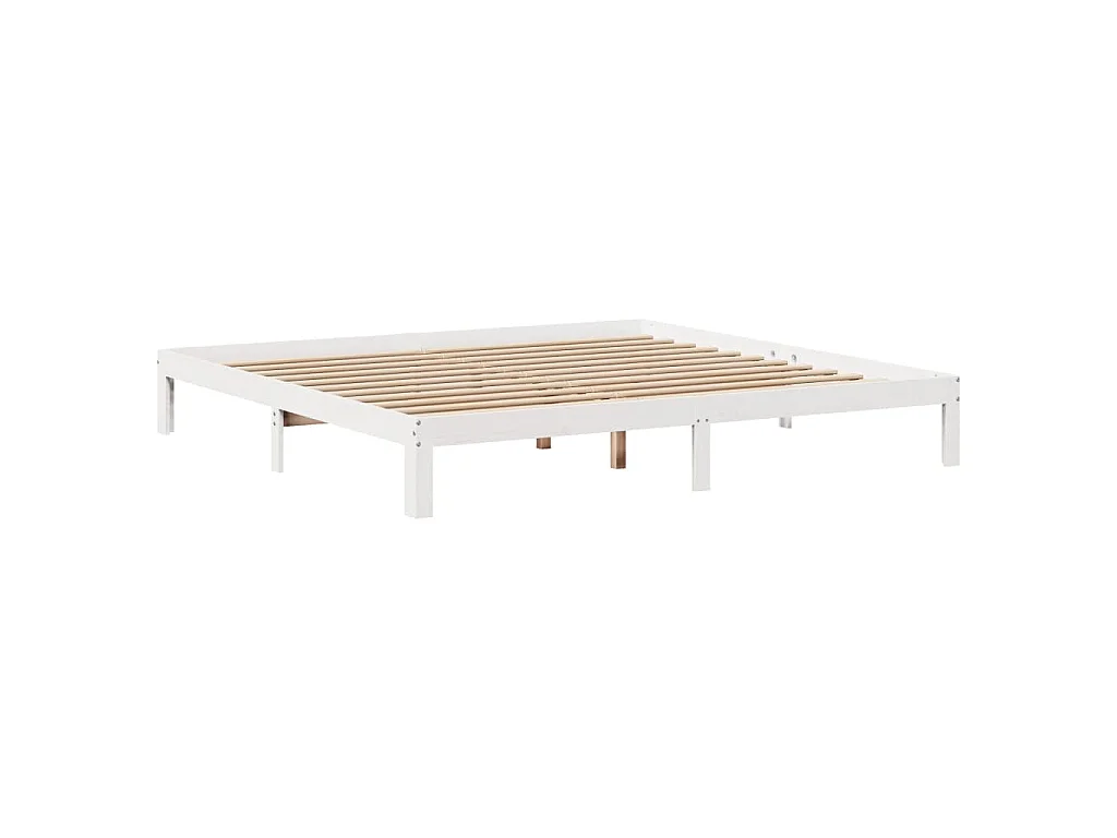 Bettgestell mit Kopfteil ohne Matratze Weiß 200x200 cm