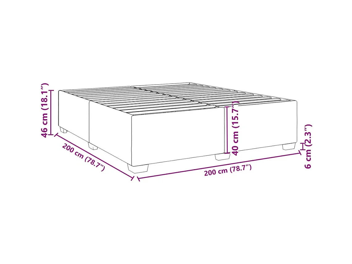 Giroletto senza Materasso Blu 200x200 cm in Tessuto