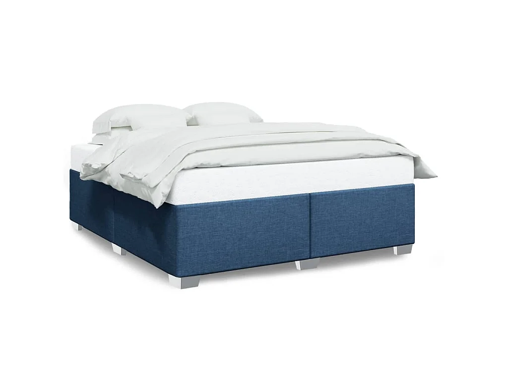 Bettgestell ohne Matratze Blau 200x200 cm Stoff
