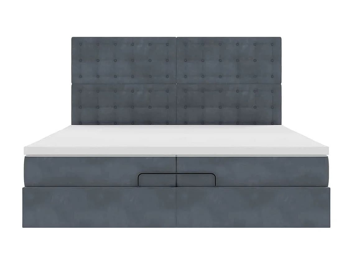Ottoman-Bett mit Matratzen Dunkelgrau 200x200 cm Samt