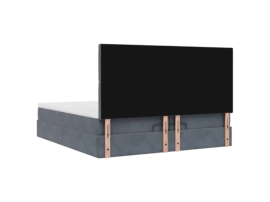 Ottoman-Bett mit Matratzen Dunkelgrau 200x200 cm Samt
