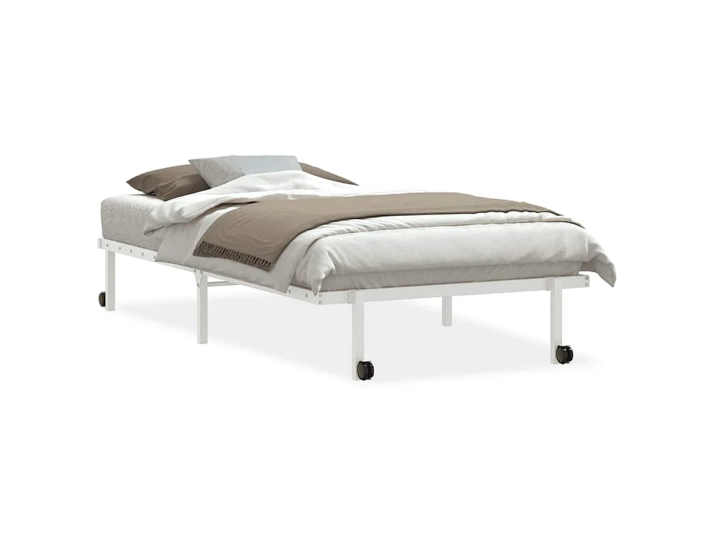 Bedframe zonder matras opvouwbaar 107x203 cm staal wit