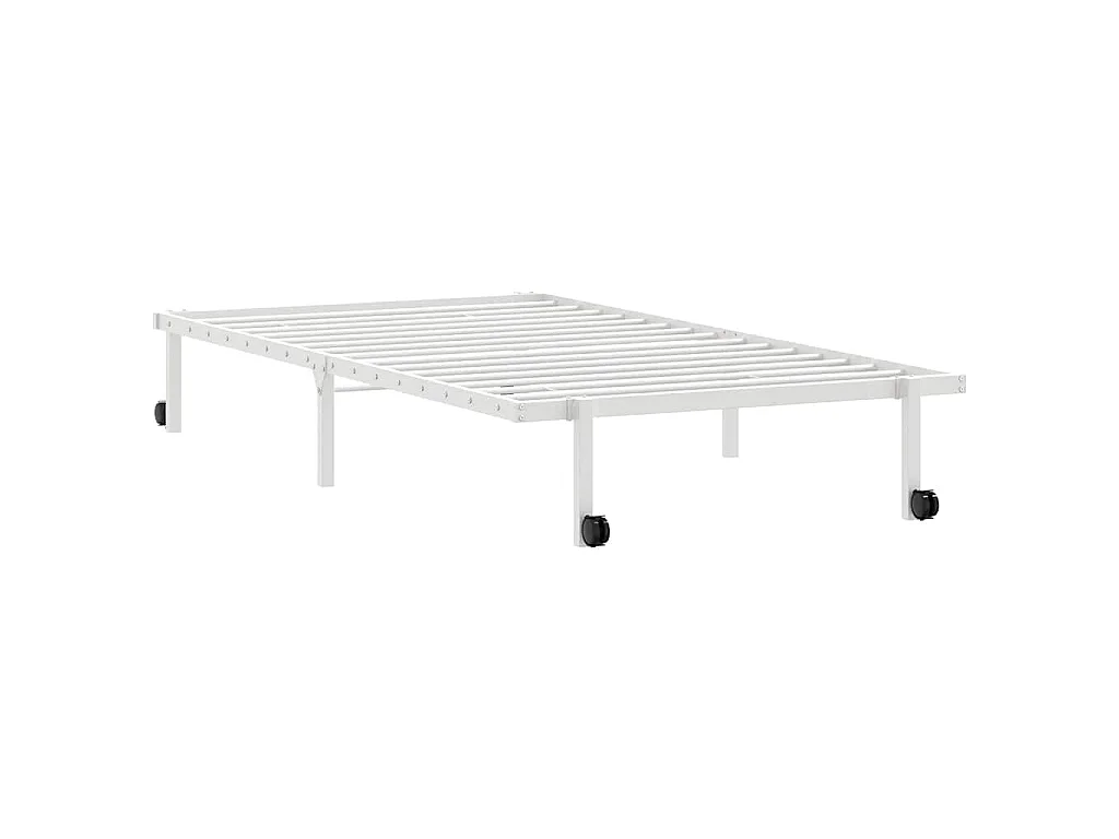 Bedframe zonder matras opvouwbaar 107x203 cm staal wit