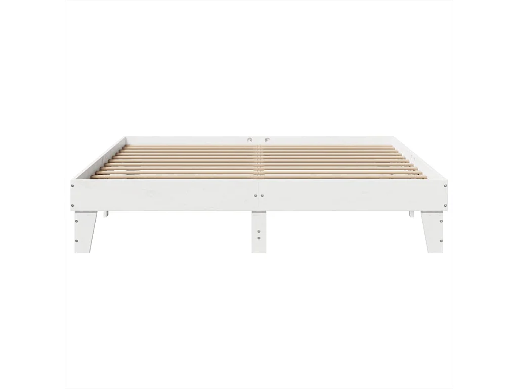 Bedframe zonder matras massief grenenhout wit 200x200 cm