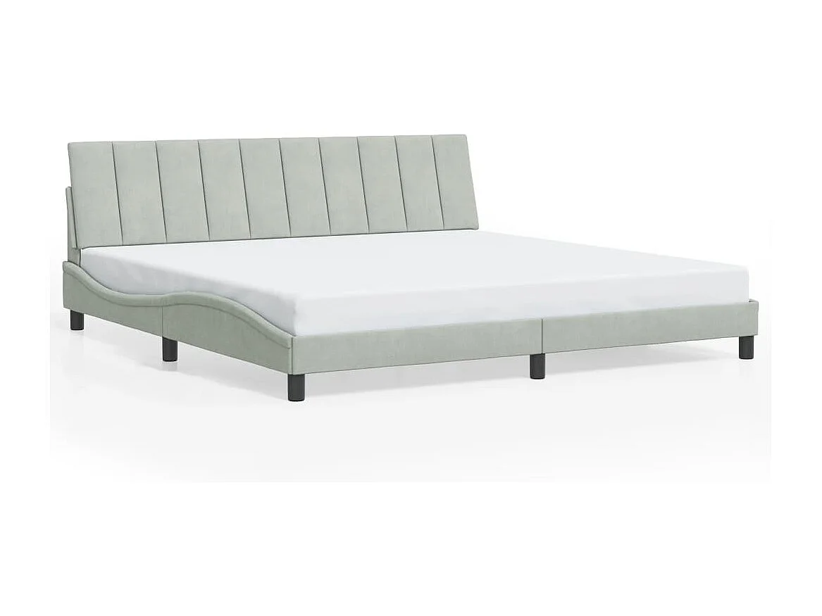 Bettgestell ohne Matratze "Hanko" Hellgrau 200x200 cm Samt