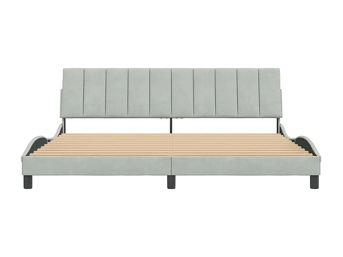 Bettgestell ohne Matratze "Hanko" Hellgrau 200x200 cm Samt