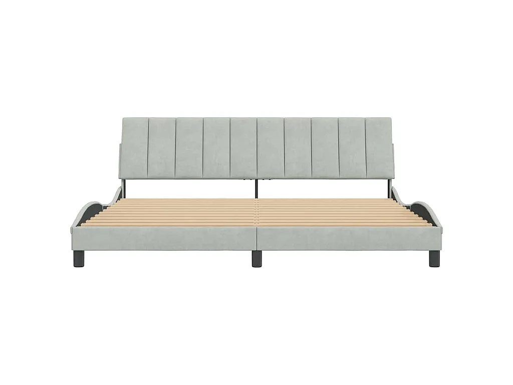 Bedframe zonder matras "Hanko" 200x200 cm fluweel lichtgrijs