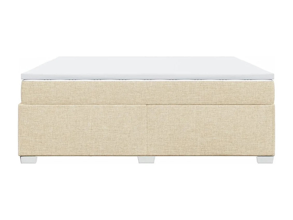 Boxspring met matras stof crèmekleurig 200x200 cm