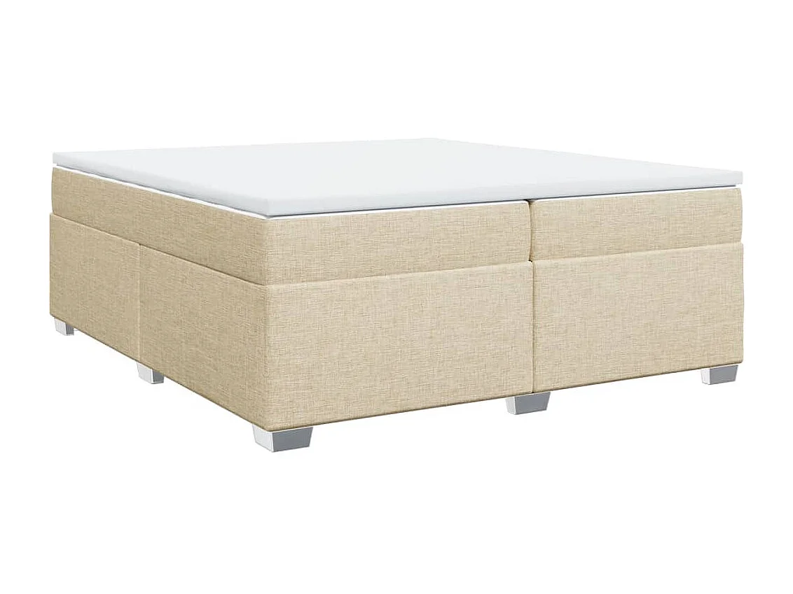Boxspring met matras stof crèmekleurig 200x200 cm
