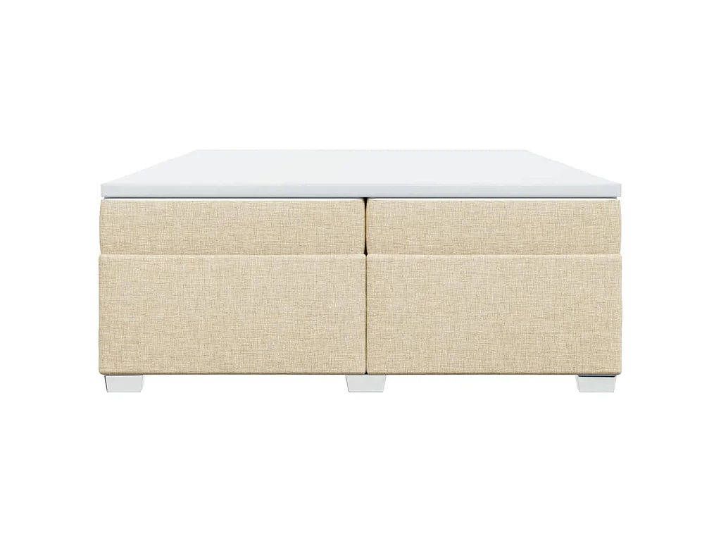 Giroletto a Molle con Materasso Crema 200x200 cm in Tessuto