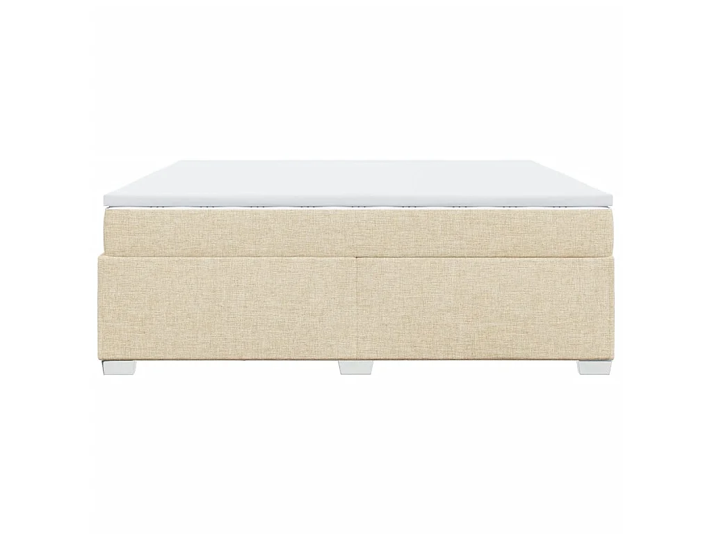 Giroletto a Molle con Materasso Crema 200x200 cm in Tessuto
