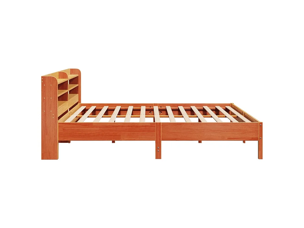 Letto senza Materasso Marrone Cera 200x200 cm in Legno di Pino