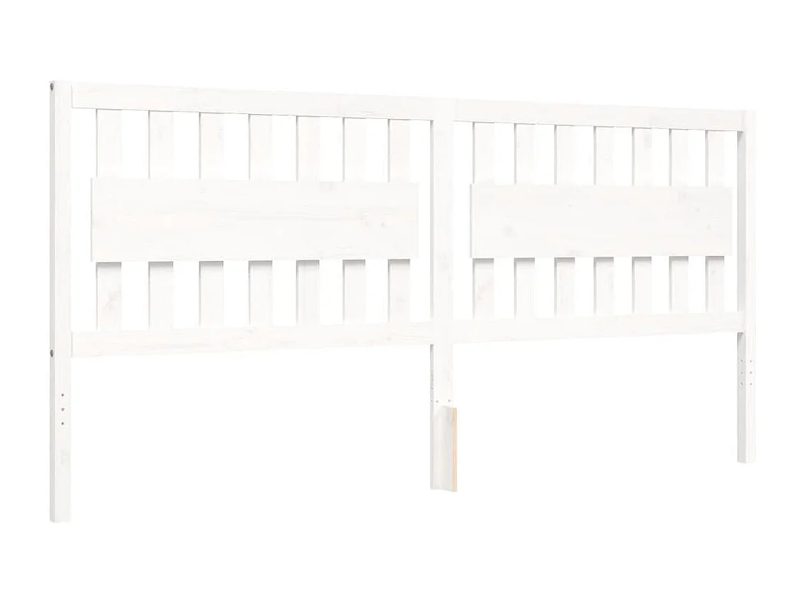 Giroletto con Testiera Bianco 200x200 cm in Legno Massello
