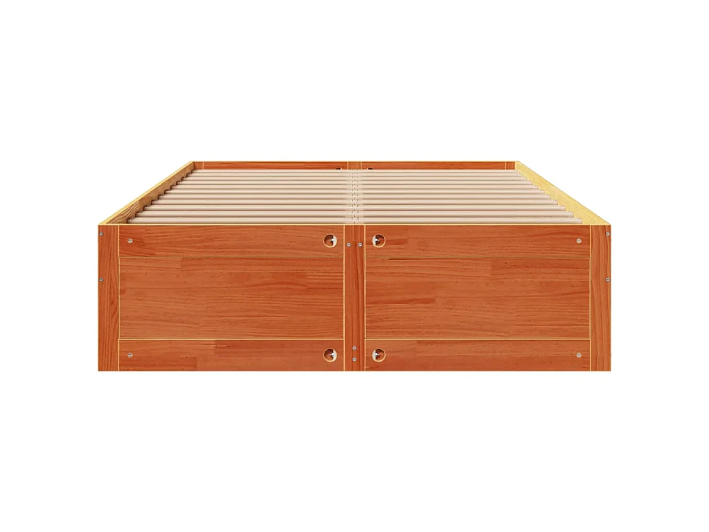 Cadre de lit sans matelas avec tiroirs brun cire 150x200 cm pin