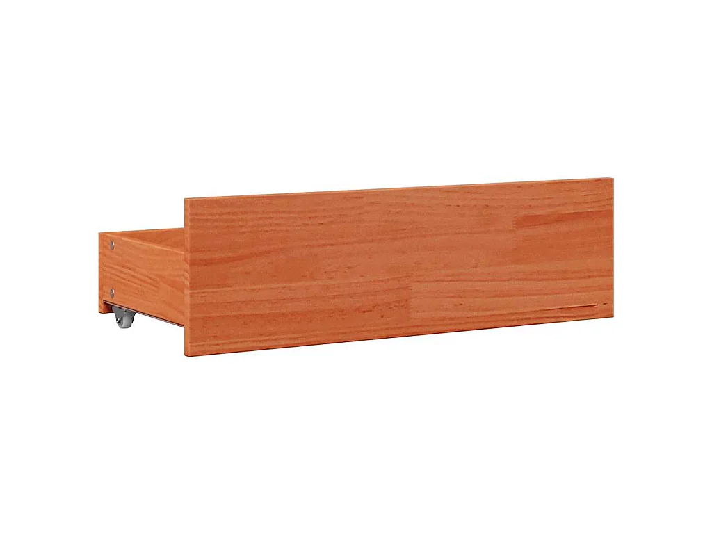 Cadre de lit sans matelas avec tiroirs brun cire 150x200 cm pin